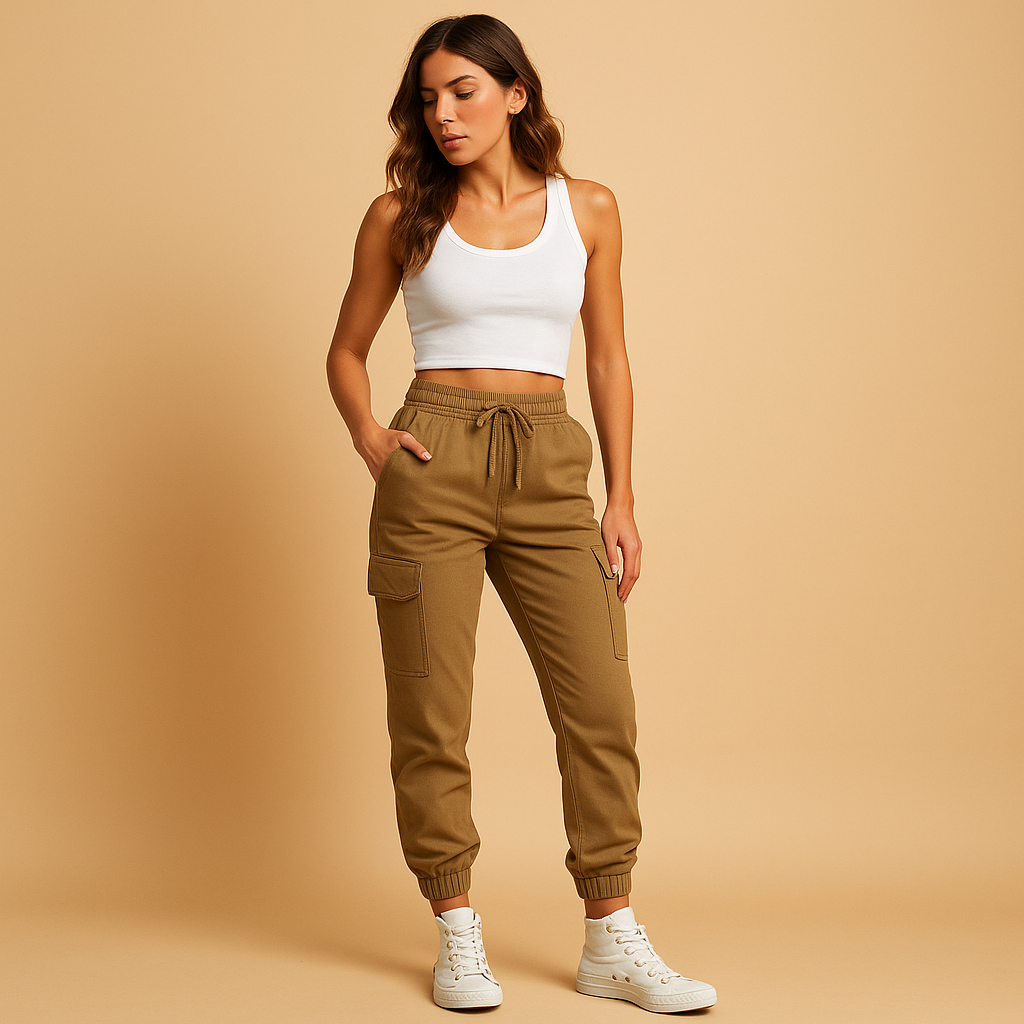 Black Cargo Pants for Women with Stretch Comfort | Elvira 5