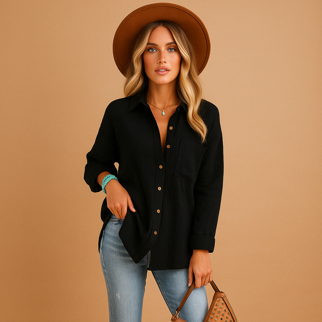 Breathable Long Sleeve Polo Shirt for Women | Marije 2