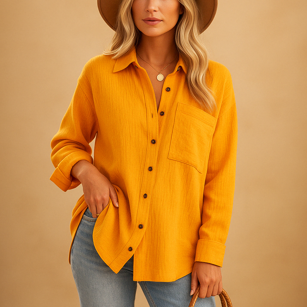 Breathable Long Sleeve Polo Shirt for Women | Marije 5