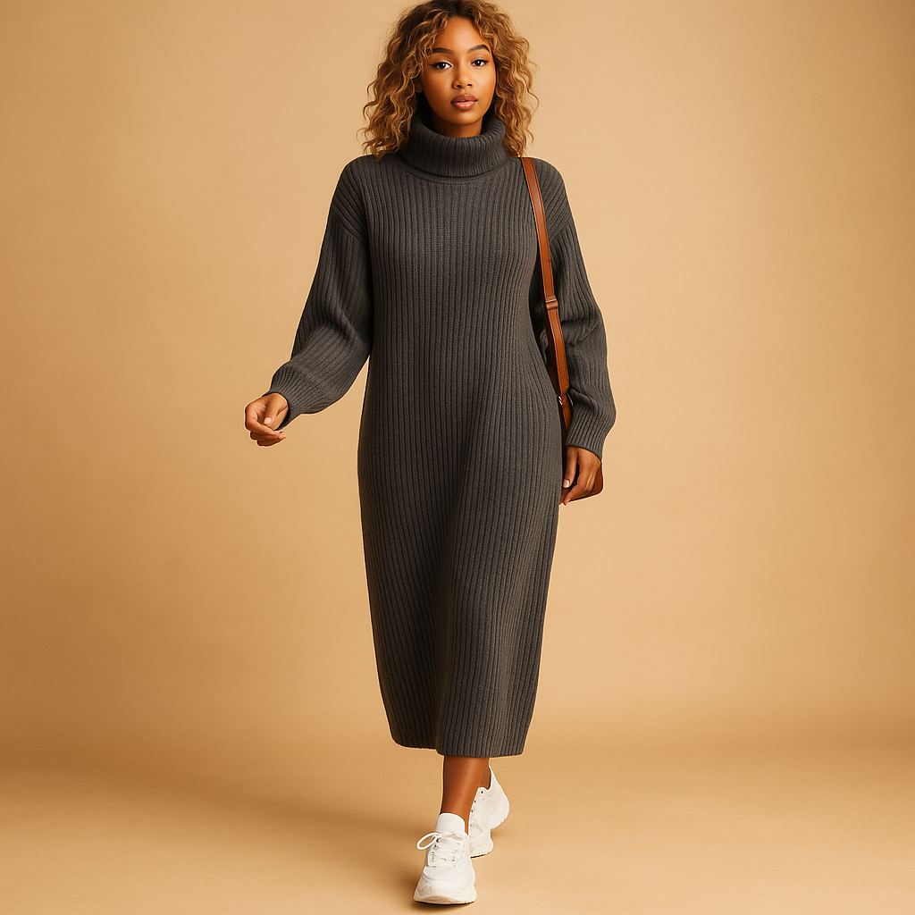 Cozy oversized sweater dress for women | Mira 2