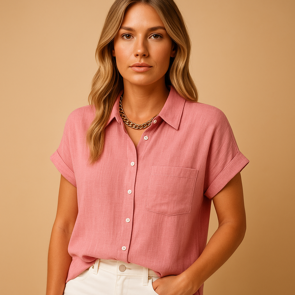 Elegant Summer Blouse for Women in White | Lina 4