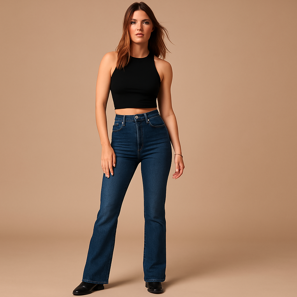 Flare Jeans with High Waist for Chic Style | Yasmine 5