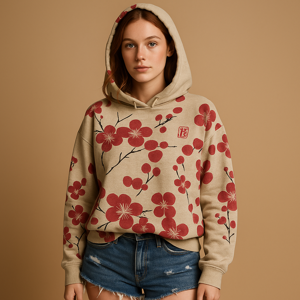 Floral Print Hoodie for Women with Cozy Hood | Fleur 2