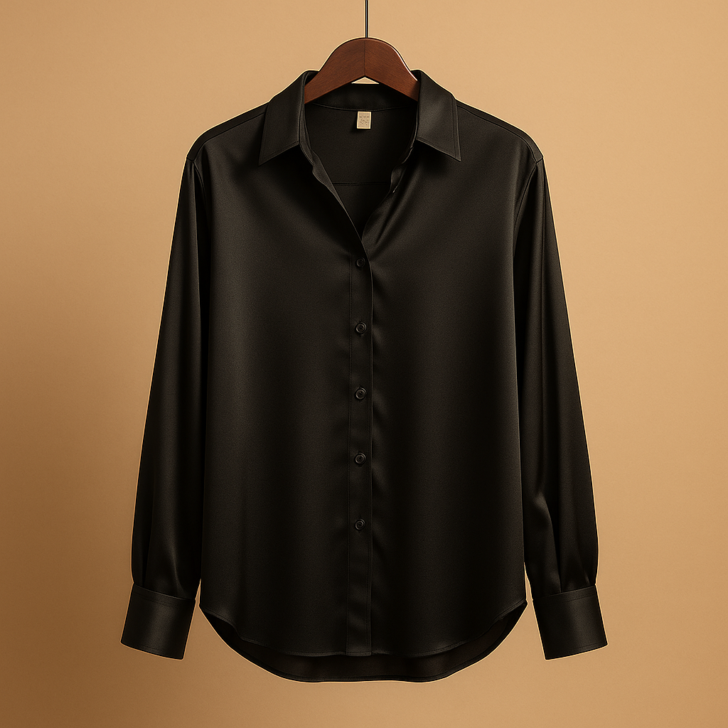 Luxurious satin blouse with unique collar design | Mirthe 6