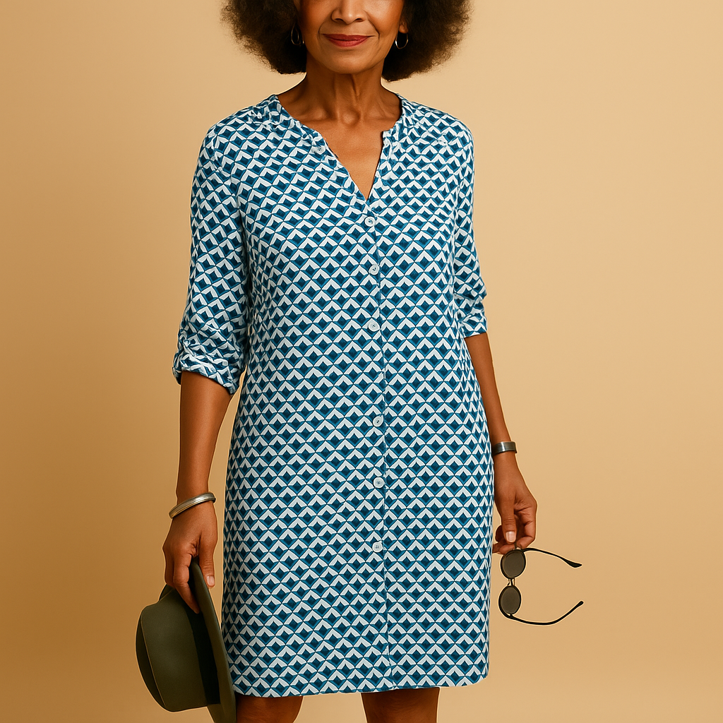 Stylish Summer Dress with V-Neck and Half Sleeves | Emma 2
