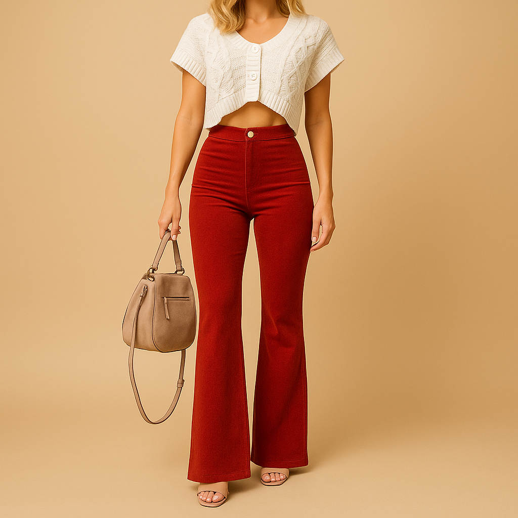 Wide Leg Trousers with High Waist and Flared Legs | Yinthe 2