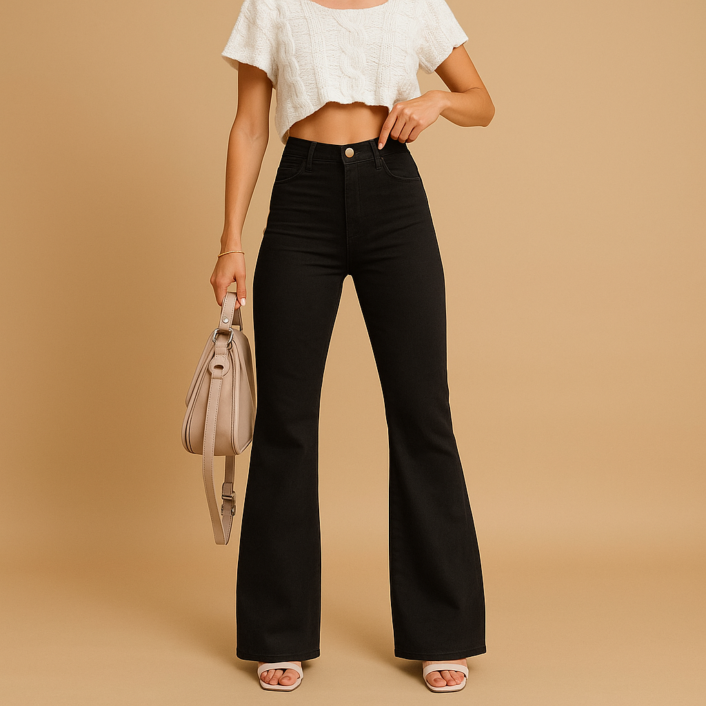 Wide Leg Trousers with High Waist and Flared Legs | Yinthe 4