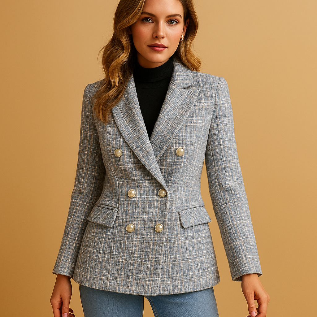Womens Blazer in Elegant Checkered Design with Tailored Fit | Myrte 2