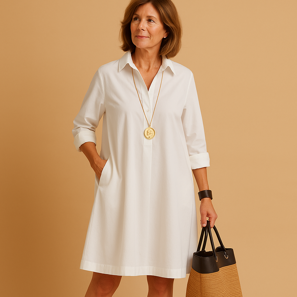 Womens Polo Dress in Breathable Cotton Blend | Ylva 2