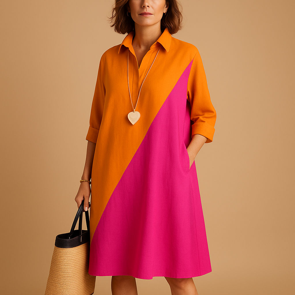 Womens Polo Dress in Breathable Cotton Blend | Ylva 3