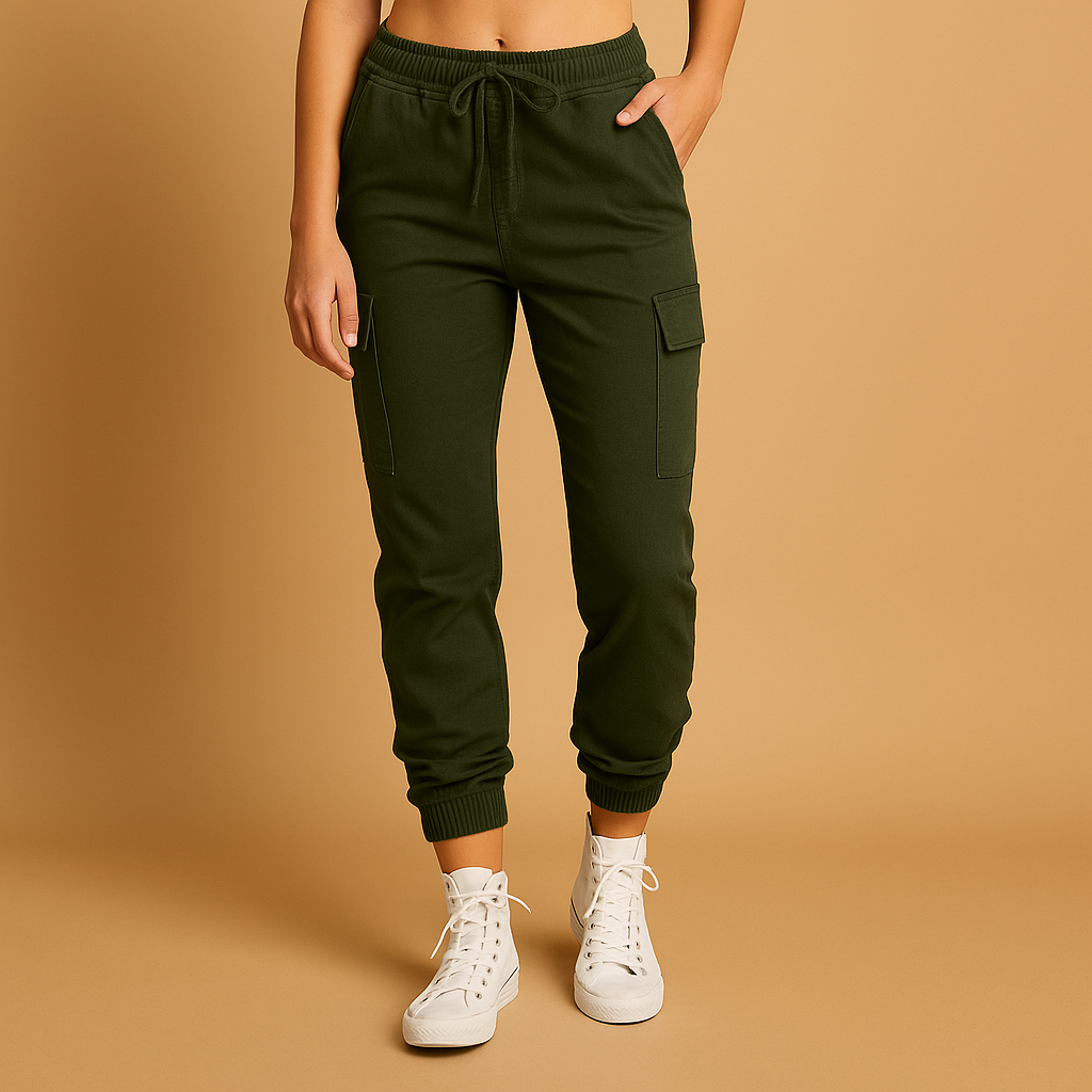 Black Cargo Pants for Women with Stretch Comfort | Elvira 1