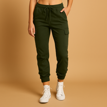 Black Cargo Pants for Women with Stretch Comfort | Elvira 1