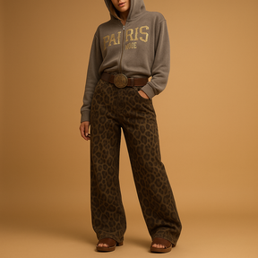 Bold leopard print slim fit jeans for a striking look | Nelly 0