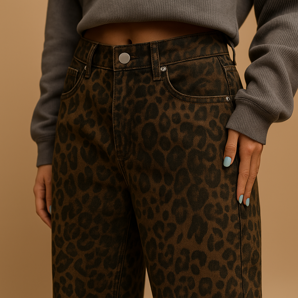 Bold leopard print slim fit jeans for a striking look | Nelly 1