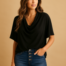 Elegant Chiffon Blouse with Batwing Sleeves | Clara 1