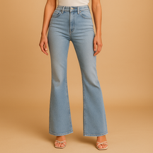 Flare Jeans with High Waist for Chic Style | Yasmine 0