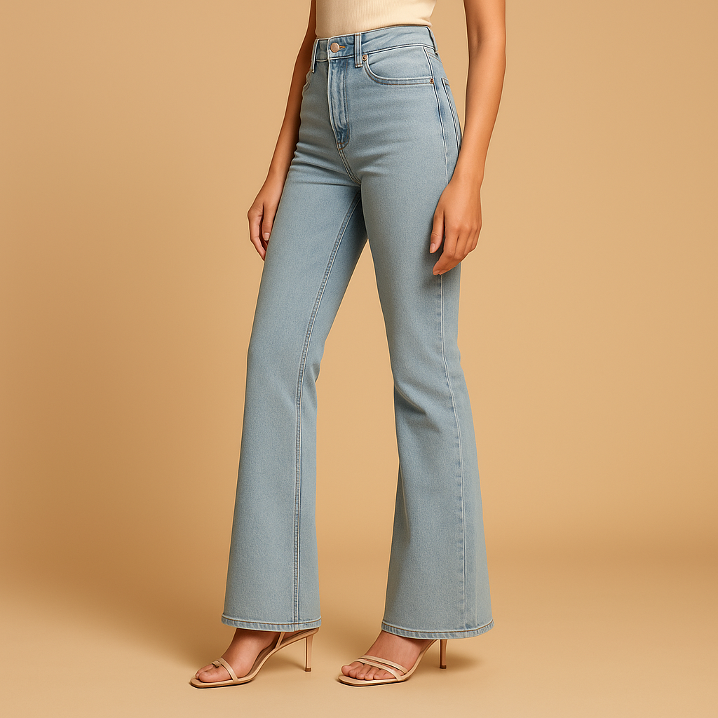 Flare Jeans with High Waist for Chic Style | Yasmine 1