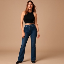 Flare Jeans with High Waist for Chic Style | Yasmine 5