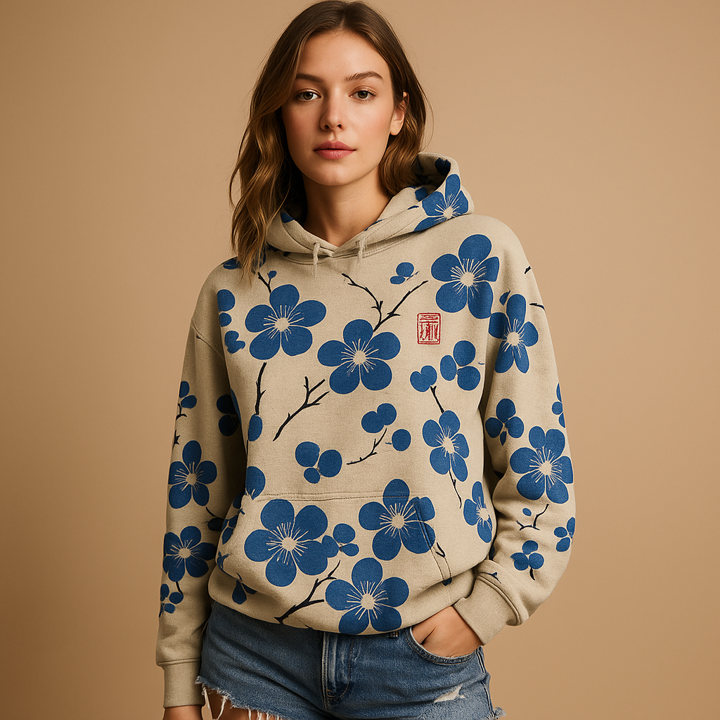 Floral Print Hoodie for Women with Cozy Hood | Fleur 1