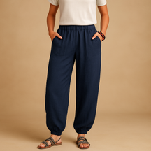 Linen Wide Leg Pants for Women with High Waist and Pockets | Femke 0
