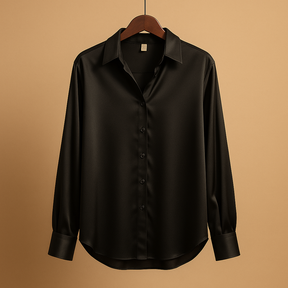 Luxurious satin blouse with unique collar design | Mirthe 6