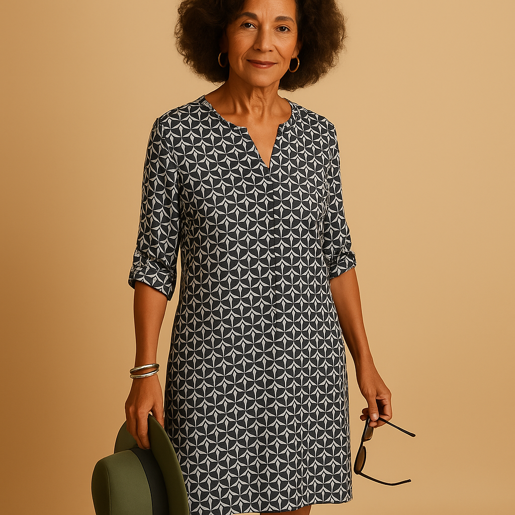Stylish Summer Dress with V-Neck and Half Sleeves | Emma 1