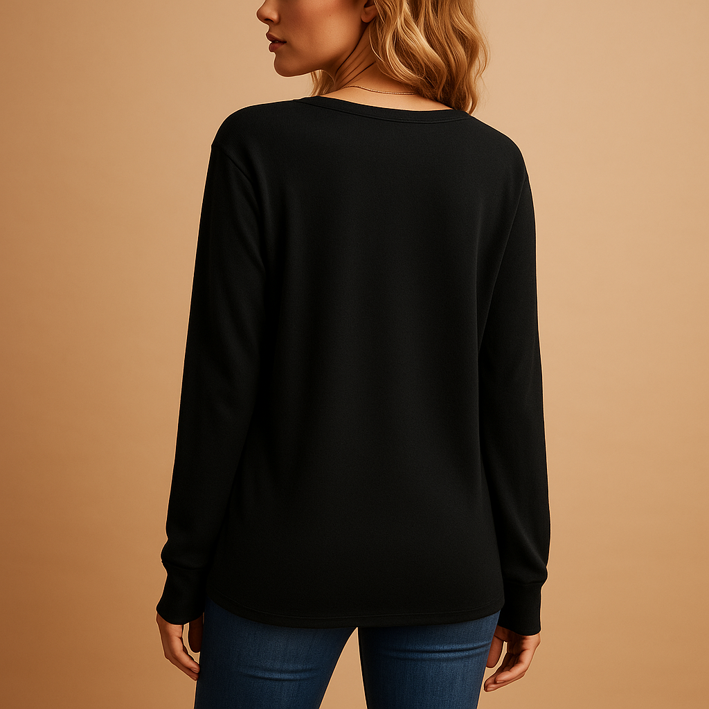 Women's Elegant V-Neck Blouse with Button Details | Jolien 1