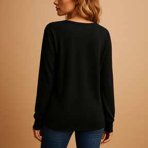 Women's Elegant V-Neck Blouse with Button Details | Jolien 1