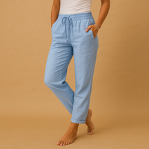 Women's Lightweight Summer Pants with Elastic Waistband | Mia 2