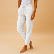 Women's Lightweight Summer Pants with Elastic Waistband | Mia 5