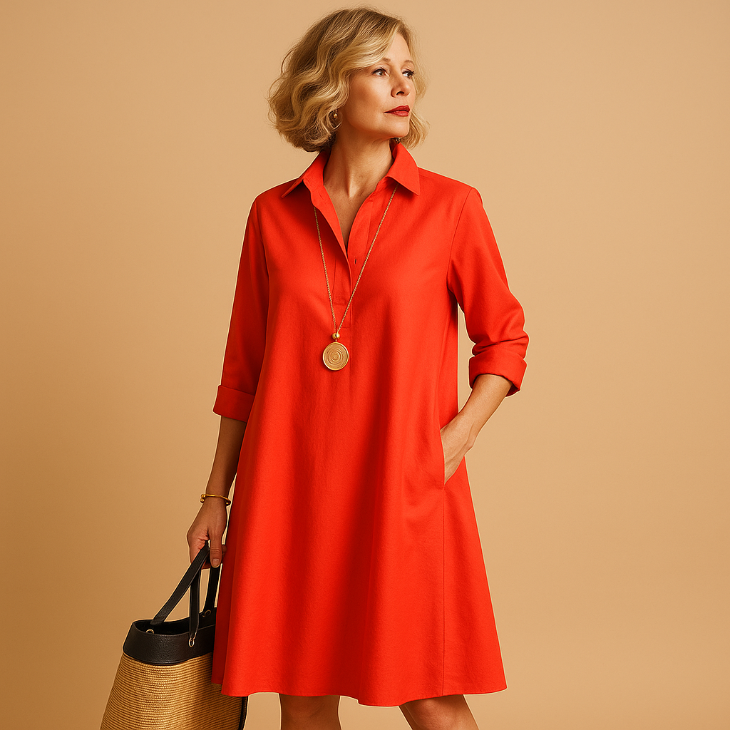 Womens Polo Dress in Breathable Cotton Blend | Ylva 0