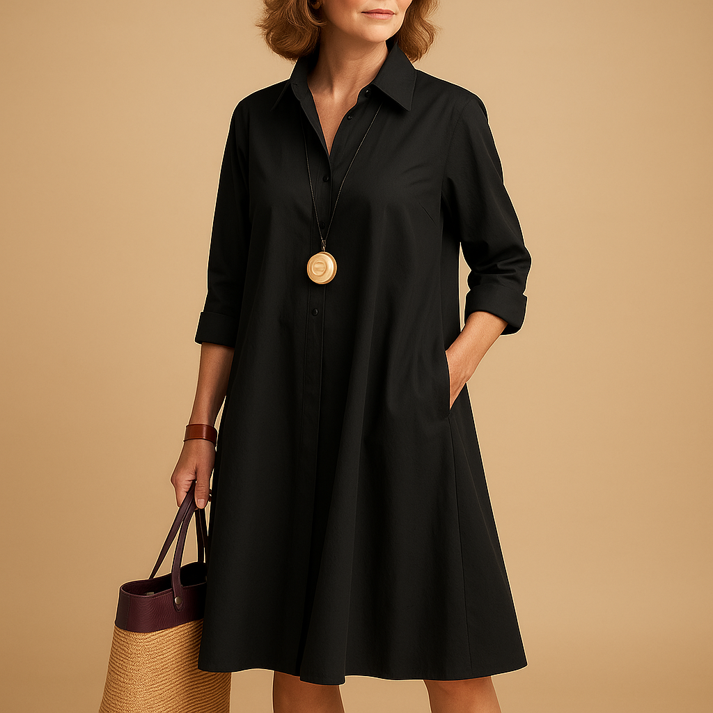 Womens Polo Dress in Breathable Cotton Blend | Ylva 1